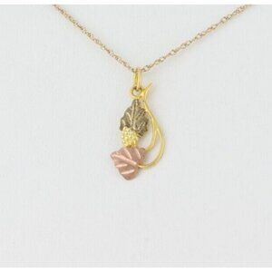 12k Yellow Gold Black Hills Gold Pendant with 10k Yellow Gold Chain 18" inch